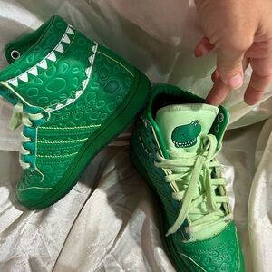 adidas Kids Green Dino High-Top Sneakers